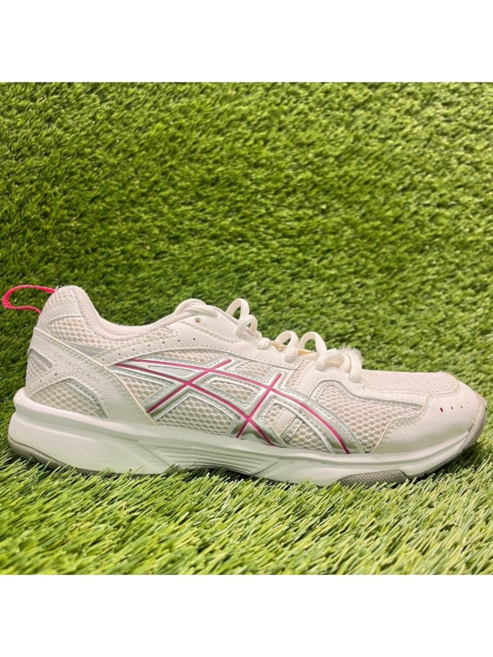 Asics Gel-Acclaim Womens Size 8EE White Pink Silver Running Shoes Sneakers